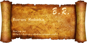 Boros Rebeka névjegykártya